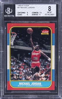 1986-87 Fleer #57 Michael Jordan Rookie Card - BGS NM-MT 8